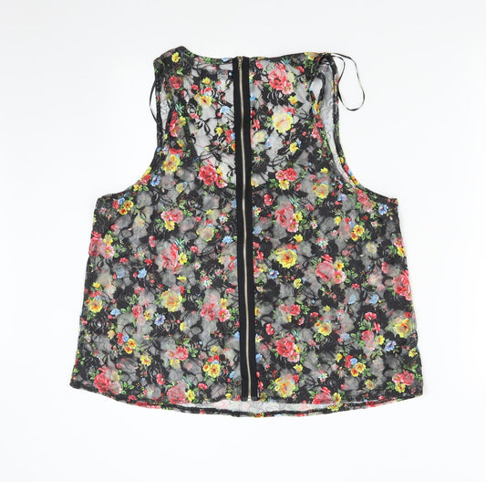 Select Womens Multicoloured Floral Basic Tank Size 14