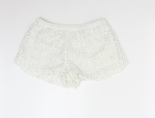 New Look Womens White Hot Pants Shorts Size M