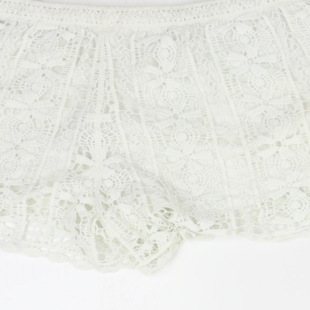 New Look Womens White Hot Pants Shorts Size M