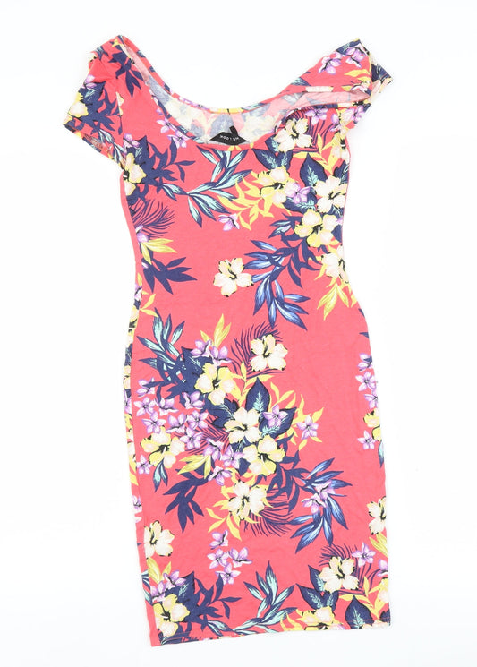 New Look Womens Pink Fair Isle Bodycon Size 10