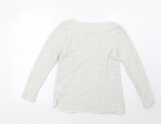 H&M Womens White Pullover Sweatshirt Size XS