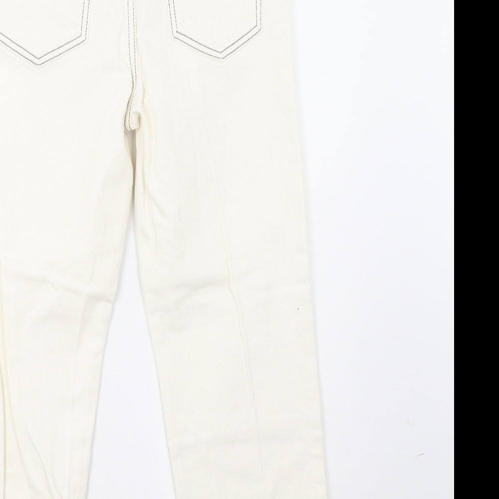 Topshop Womens White Denim Straight Jeans Size 26 L30 in