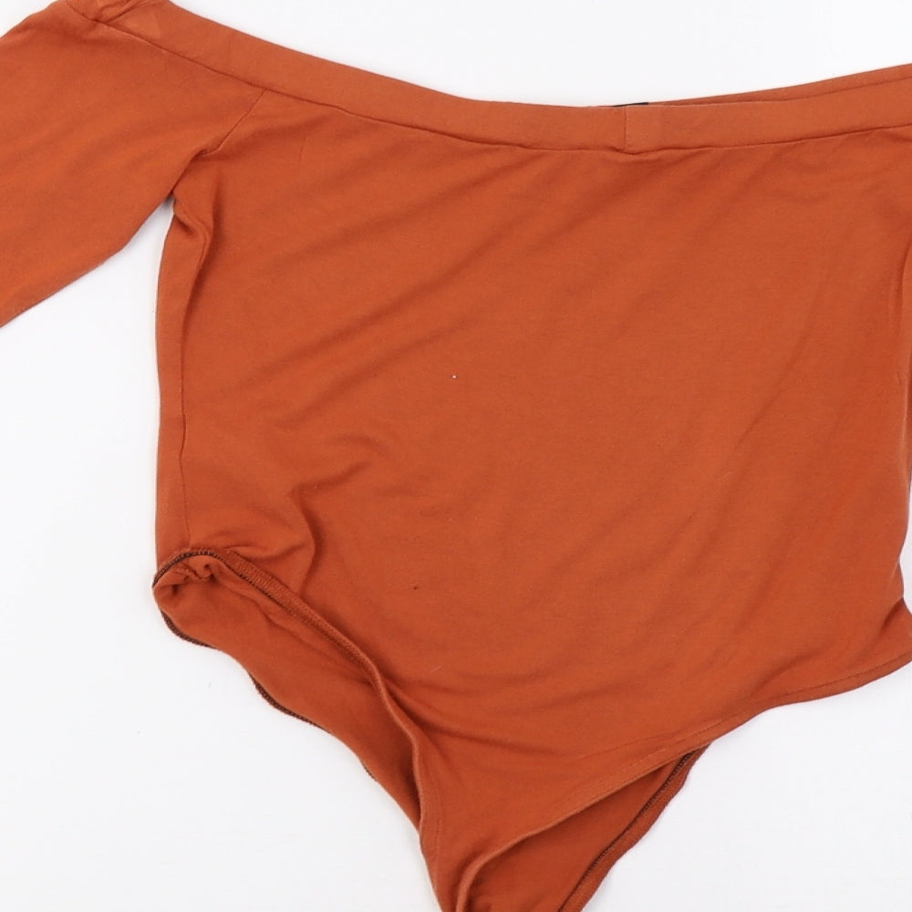 Missguided Womens Orange Bodysuit One-Piece Size 8