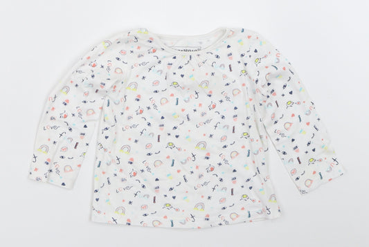 In Extenso Girls White Basic T-Shirt Size 12 Months