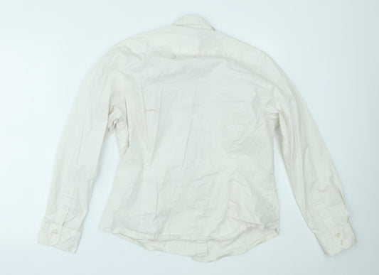 Henbury Womens White Basic Button-Up Size 2XL