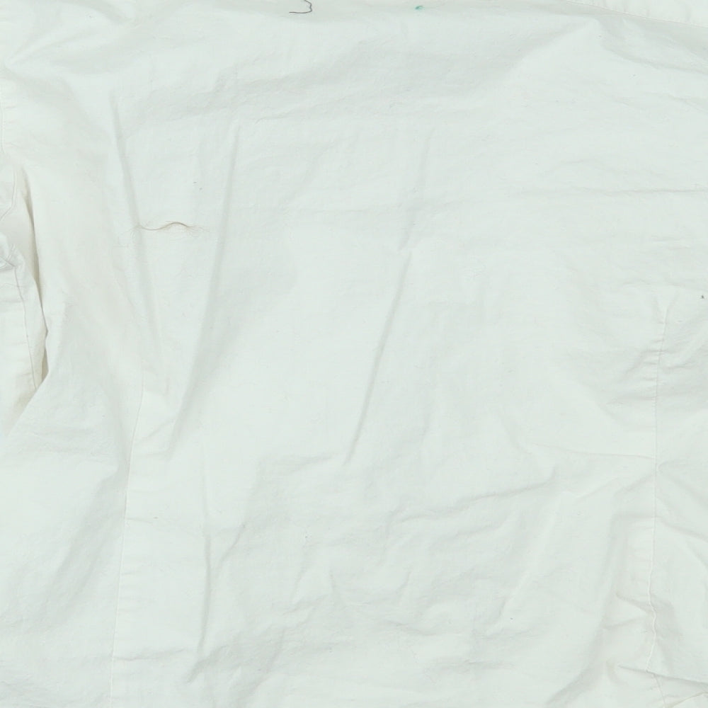 Henbury Womens White Basic Button-Up Size 2XL