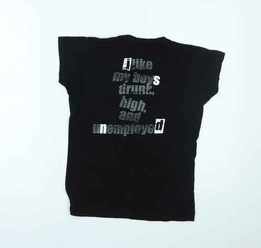 JHK Womens Black Basic T-Shirt Size M