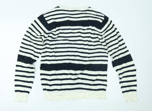 Primark Mens Blue Striped Pullover Jumper Size L