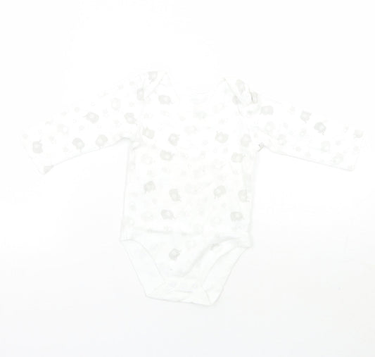 Nutmeg Baby White Geometric Babygrow One-Piece Size 6-9 Months
