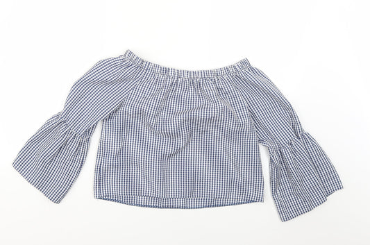 New Look Womens Multicoloured Check Basic Blouse Size 10