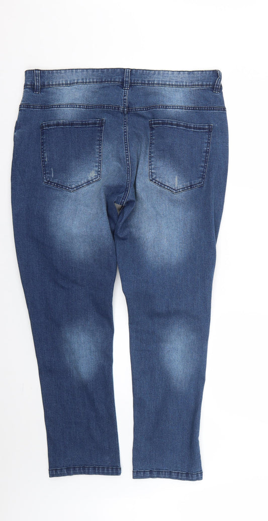 Easy Womens Blue Straight Jeans Size 38 L27 in