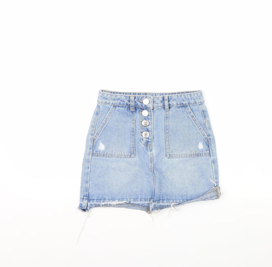Candy Couture Girls Blue Denim Mini Skirt Size 9 Years