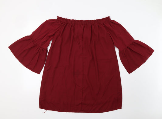 Zanzea Womens Red Basic Blouse Size M
