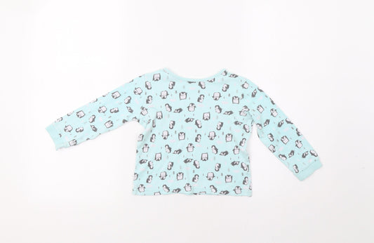 George Girls Blue Top Pyjama Top Size 3-4 Years - Penguin Print