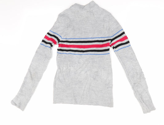 Cooperative Mens Grey Striped Pullover Jumper Size M