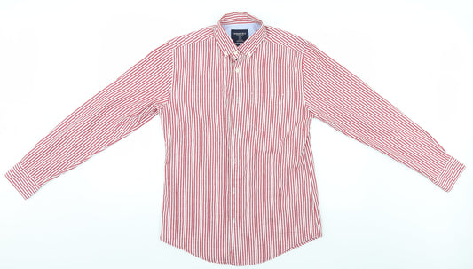 Springfield Mens White Striped Button-Up Size S