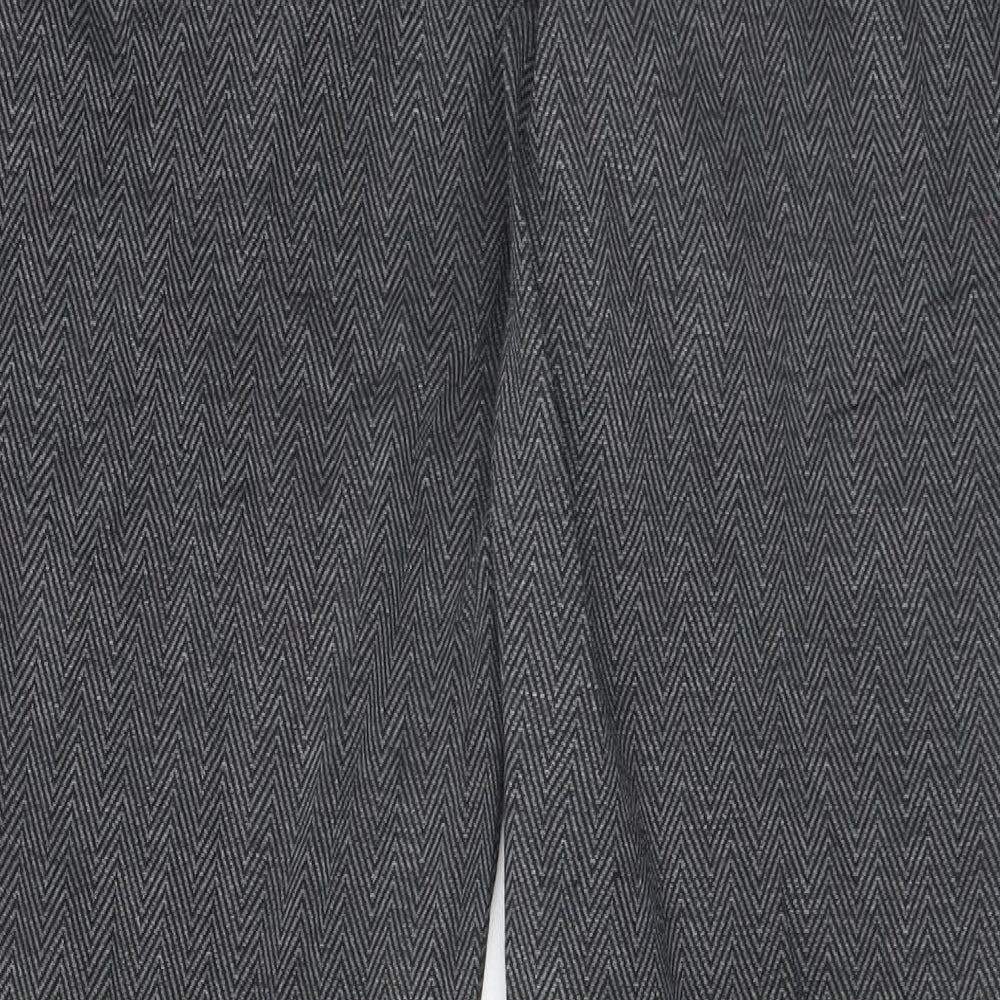 Dorothy Perkins Womens Grey Herringbone Trousers Size 12 L28 in