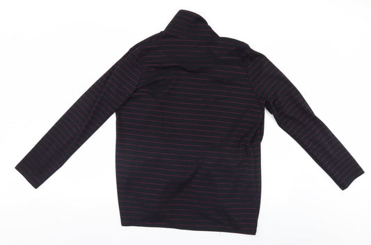 Preworn Womens Black Striped Overcoat Coatigan Size 12