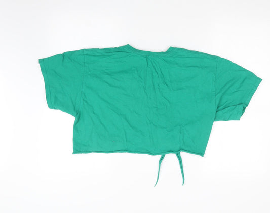 River Island Womens Green Cropped T-Shirt Size 12