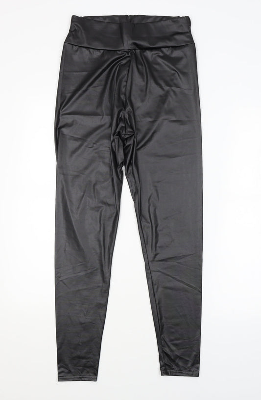 Boohoo Womens Black Trousers Size 10 L26 in