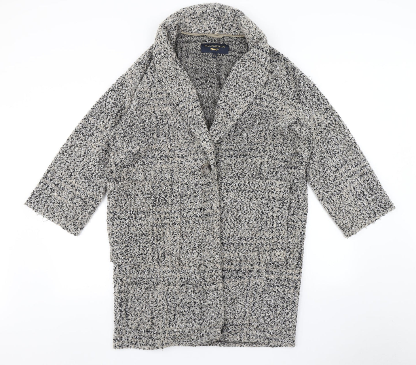 Paul Costelloe Womens Grey Overcoat Coat Size 10