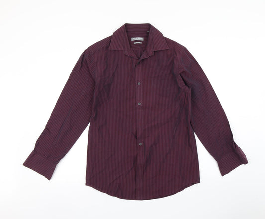 Jack reid Mens Purple Striped Button-Up Size 14.5