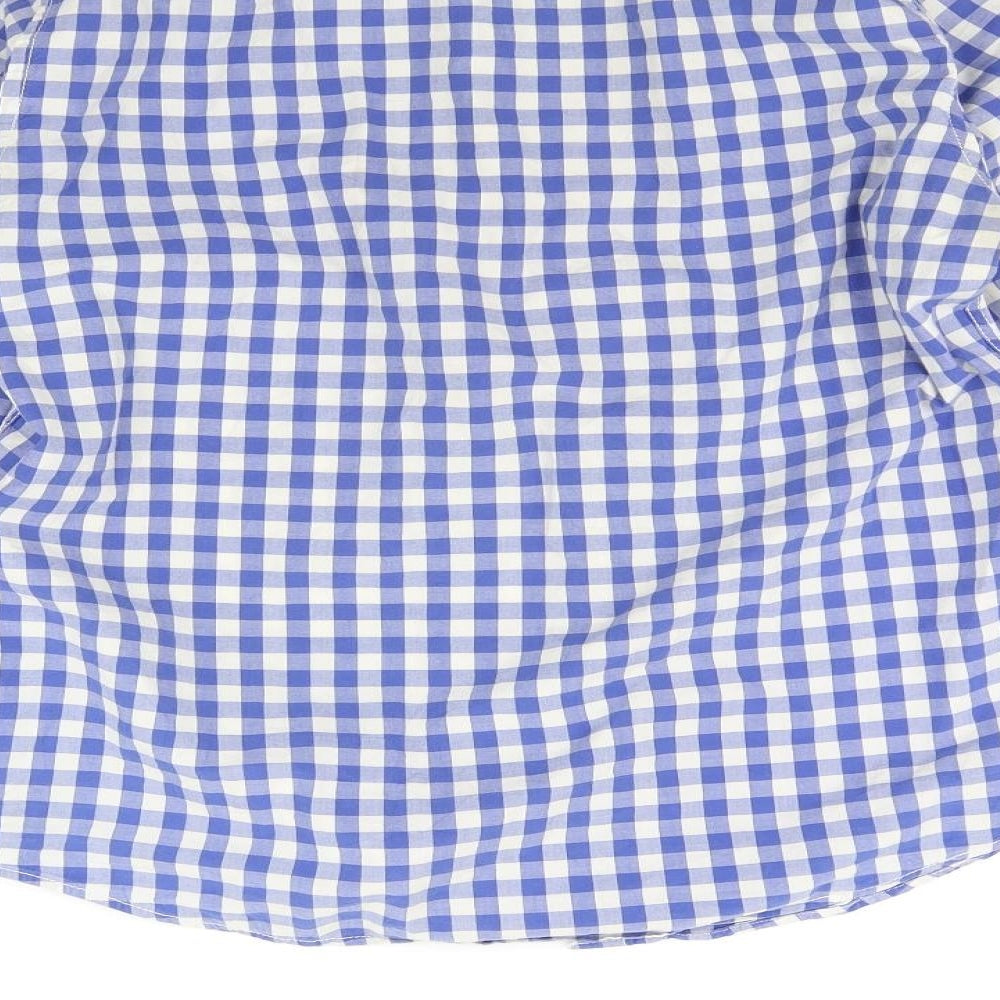 Nelo Mens Blue Check Button-Up Size M