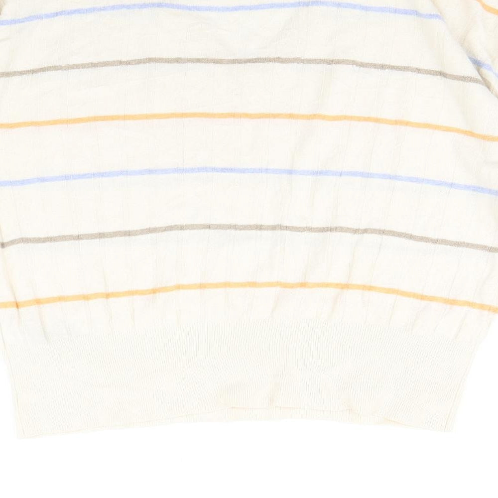 Marks and Spencer Womens Beige Striped Pullover Jumper Size L