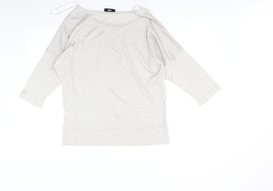 Wallis Womens Silver Basic T-Shirt Size M
