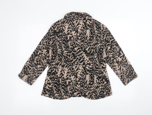 Signage Womens Brown Animal Print Jacket Size 10