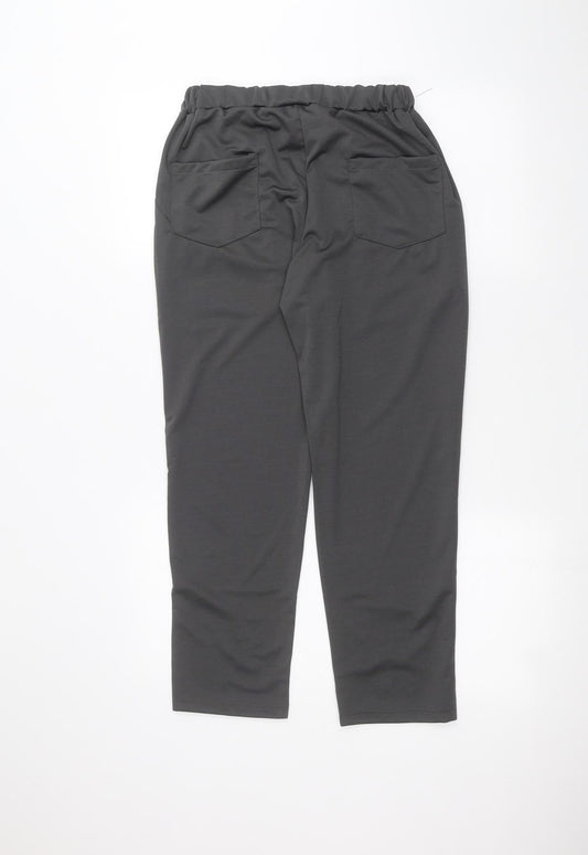 Preworn Womens Black Trousers Size 12 L25 in