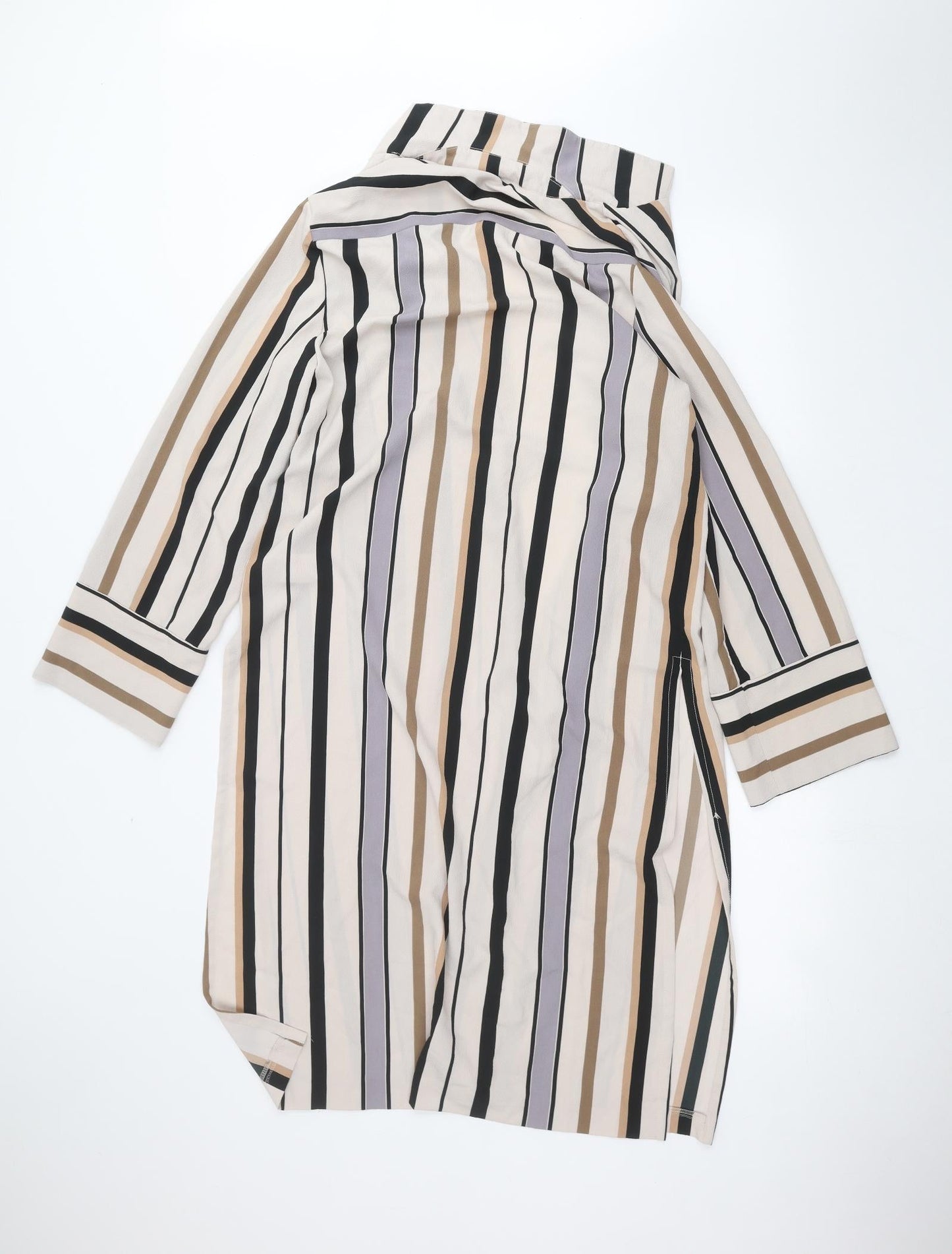 Anthology Womens Beige Striped Cardigan Jumper Size 14