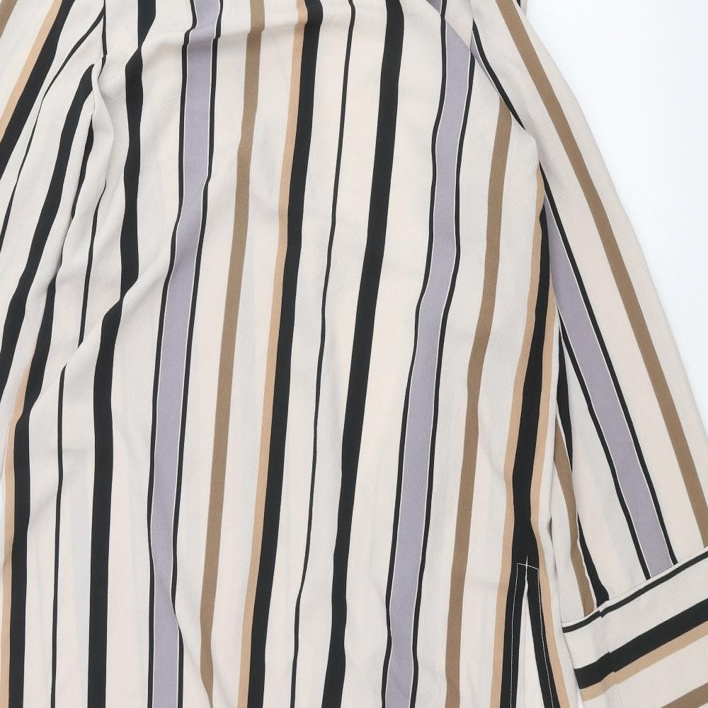 Anthology Womens Beige Striped Cardigan Jumper Size 14