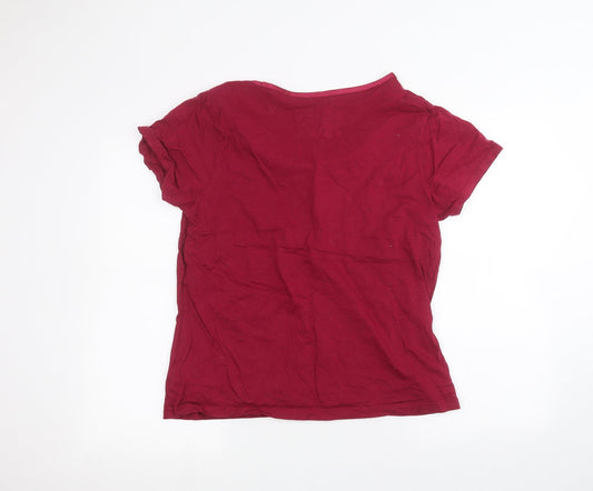 M&Co Womens Pink Basic T-Shirt Size 14