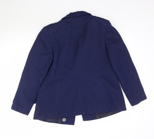 Elgee Womens Blue Jacket Blazer Size M