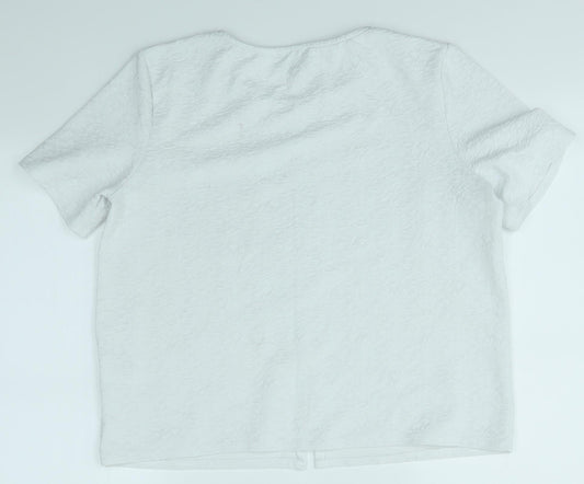 Warehouse Womens White Basic T-Shirt Size 16