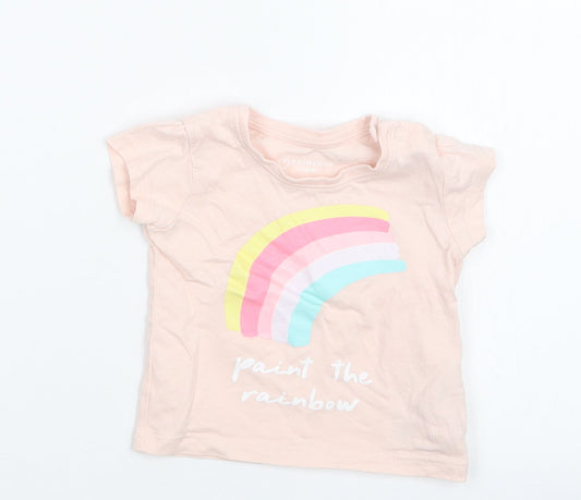 Primark Girls Pink Basic T-Shirt Size 3-6 Months