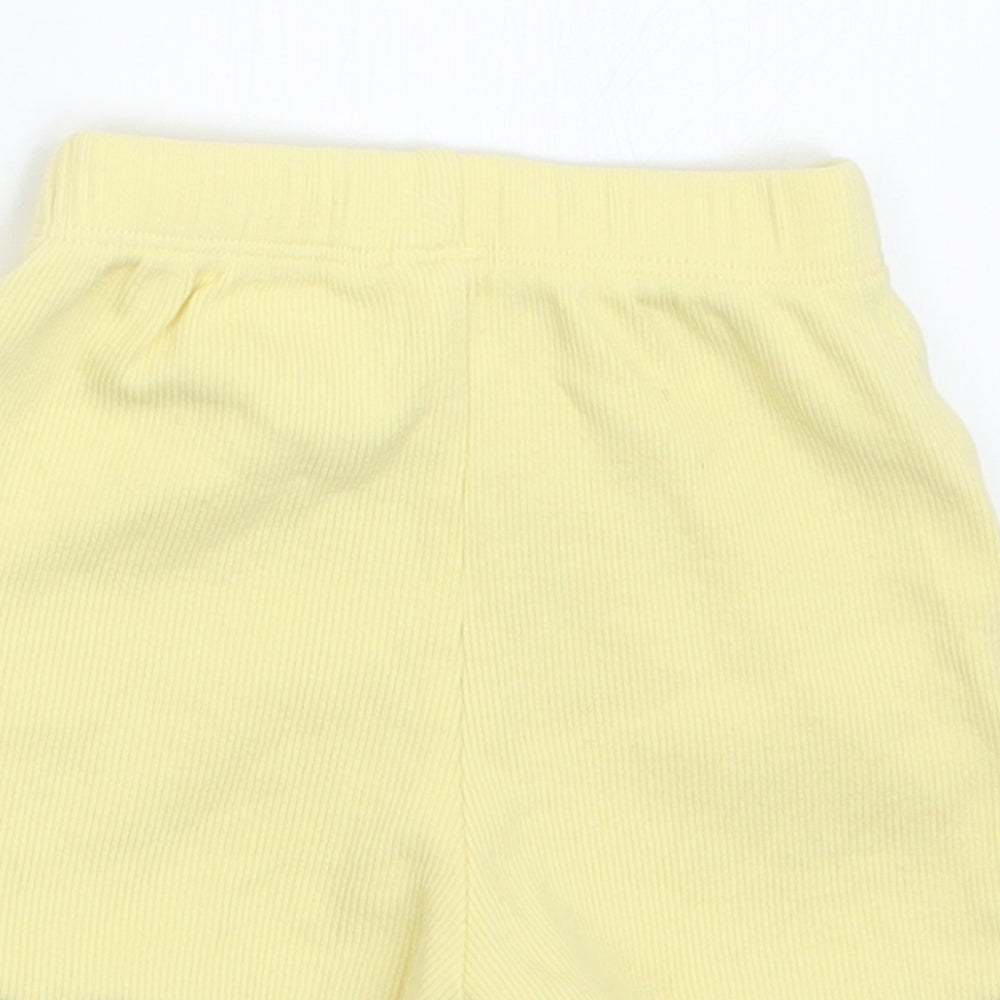 George Girls Yellow Cropped Trousers Size 3-6 Months