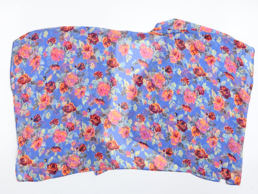 New Look Girls Blue Floral Kimono Jacket Size S