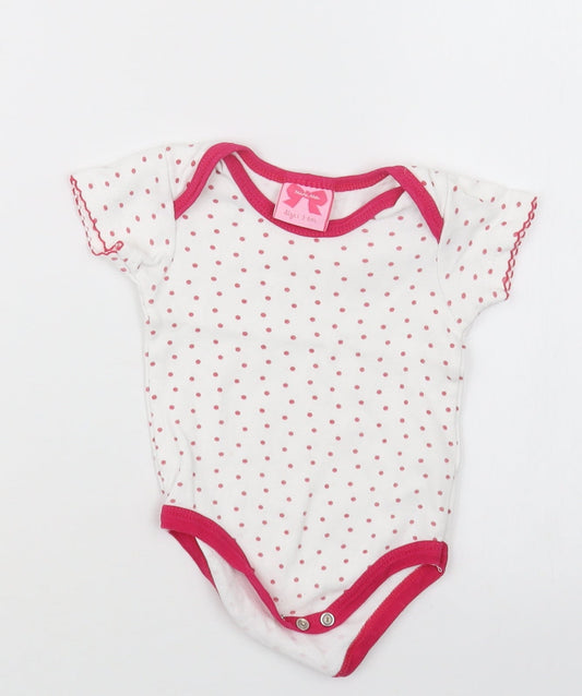 Mini Moi Girls Pink Polka Dot Babygrow One-Piece Size 3-6 Months