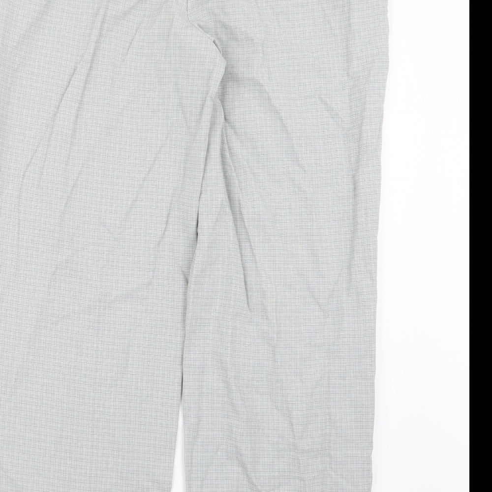 Brandtex Womens Grey Check Trousers Size 18 L26 in