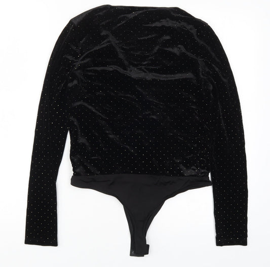 River Island Womens Black Polka Dot Bodysuit One-Piece Size 10