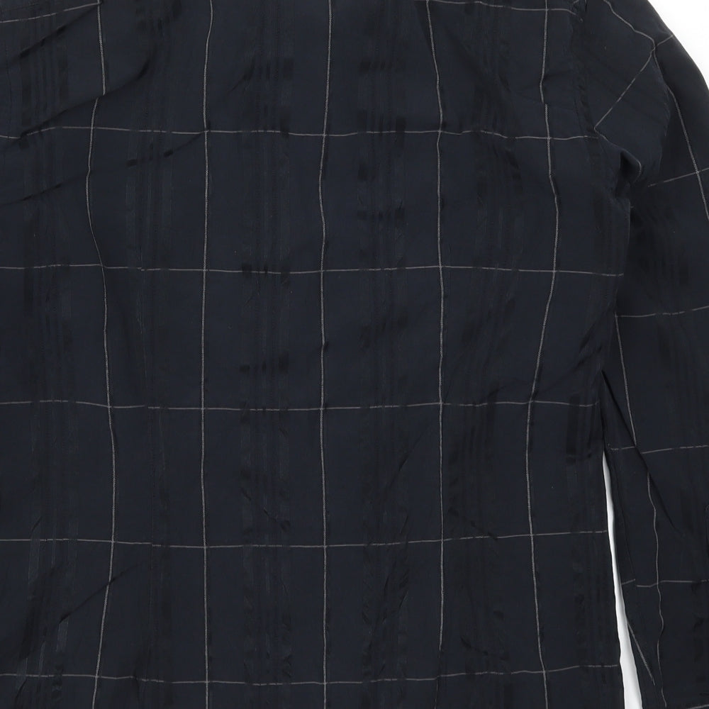 Marks and Spencer Mens Black Check Button-Up Size S