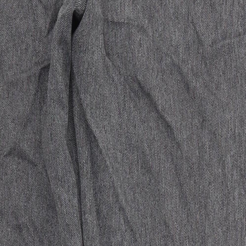 Debenhams Womens Grey Herringbone Trousers Size 12 L29 in