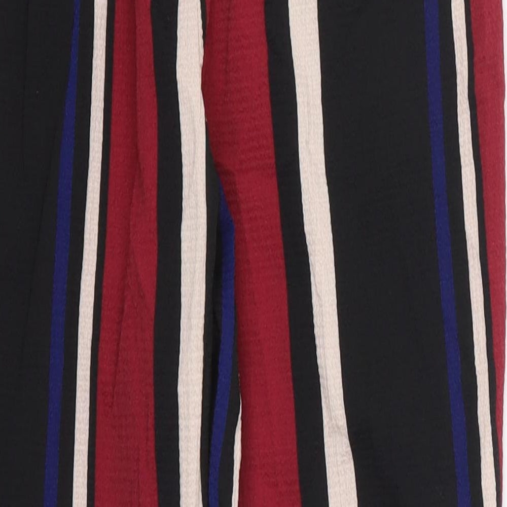PRETTYLITTLETHING Womens Multicoloured Striped Trousers Size 8 L24 in