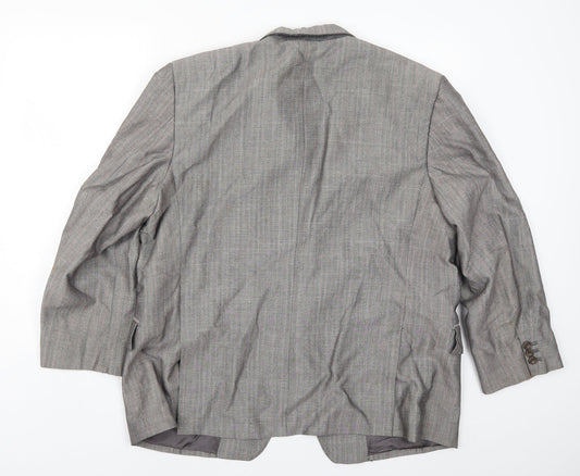 David Benedict Mens Grey Striped Jacket Suit Jacket Size 44 - Pink