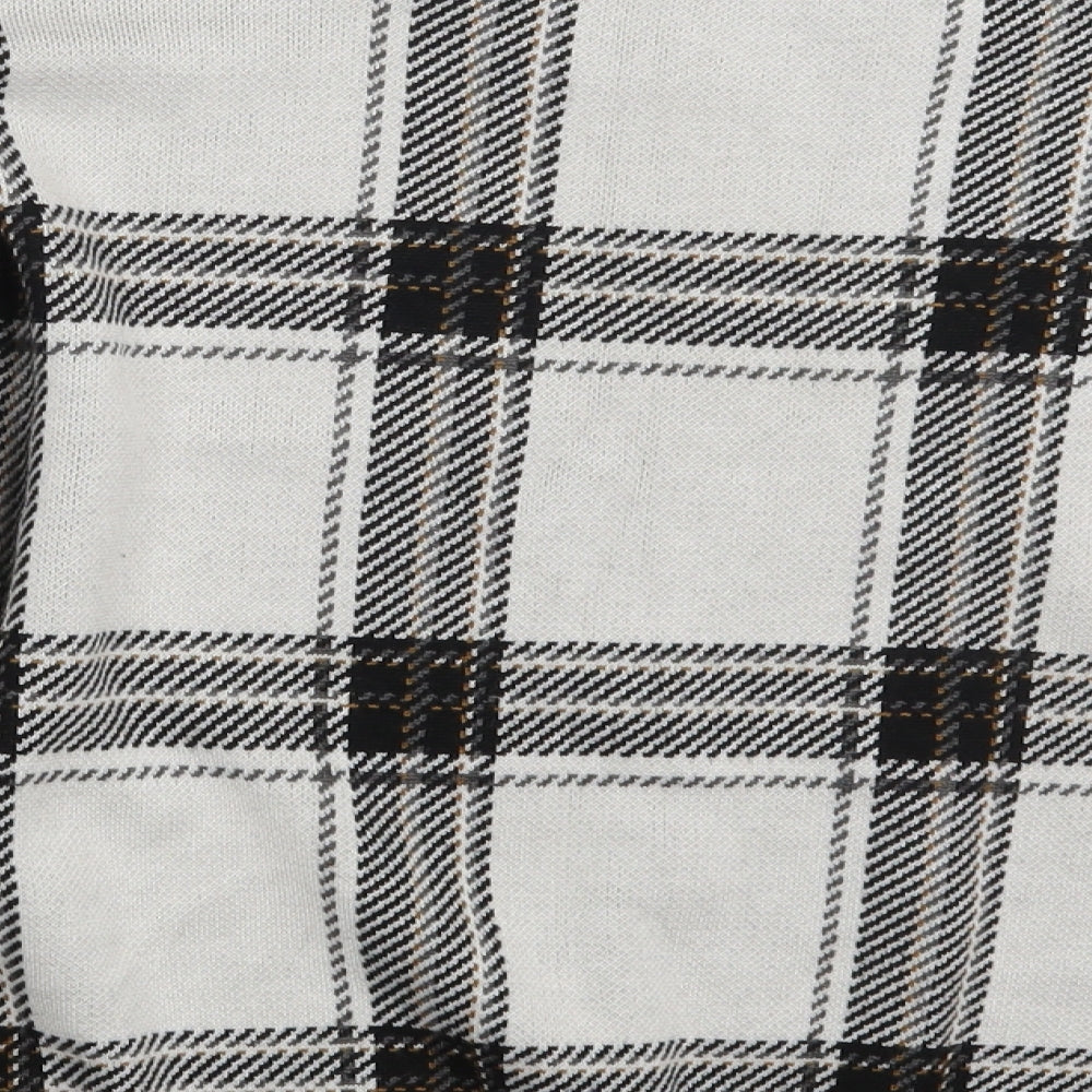 New Look Womens White Check Pullover Jumper Size M