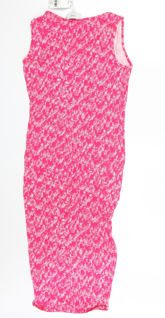 NEXT Womens Pink Geometric Fit & Flare Size 8