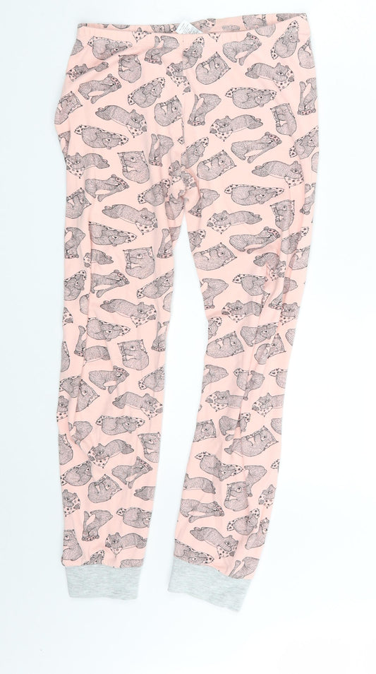 George Girls Pink Animal Print Sweatpants Trousers Size 11-12 Years