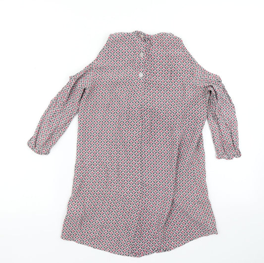 Staring at Stars Womens Pink Argyle/Diamond Basic Blouse Size S - Cold Shoulder